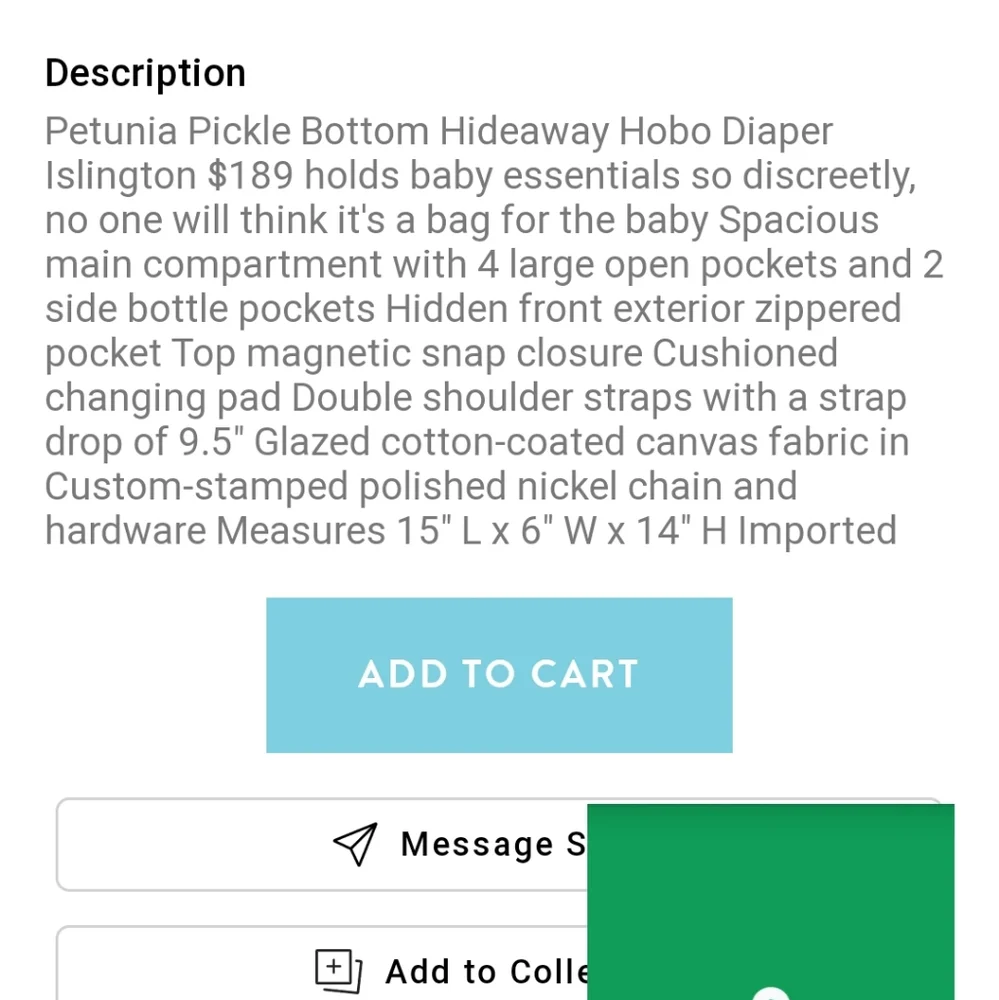 Petunia Pickle Bottom Hobo Hideaway Black &‎ Cream Patterned Diaper Bag Purse